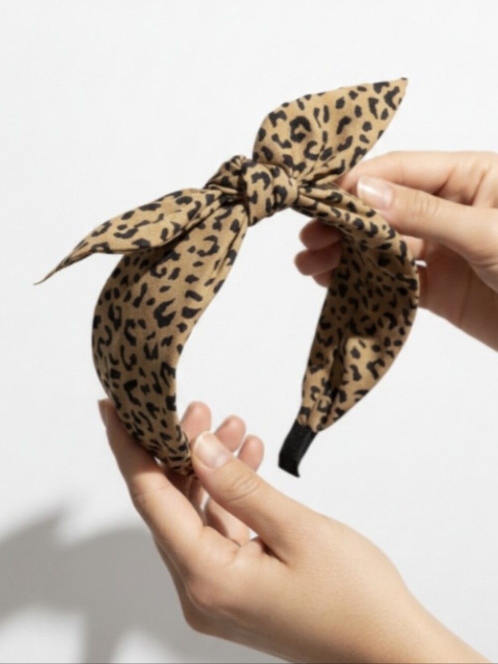 Leopard Print Knot Headband - Brown